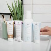 Tube of Dr. Wild Emofluor Daily Care Toothpaste with stannous fluoride for sensitivity & erosion